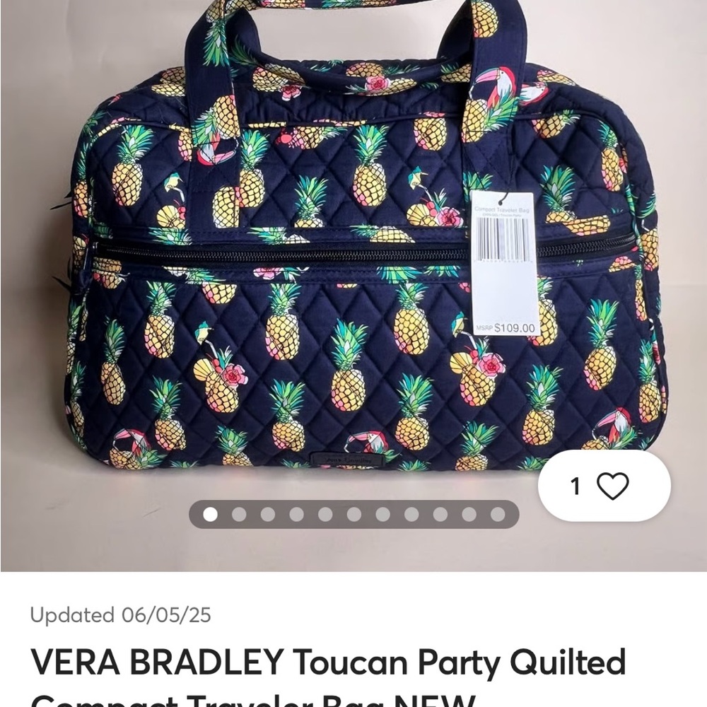 NWT Vera Bradley Toucan Party 4 pc travel set - Picture 15 of 15